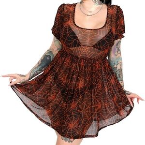 NWT Foxblood Shop ‘Cobweb Mesh Babydoll’